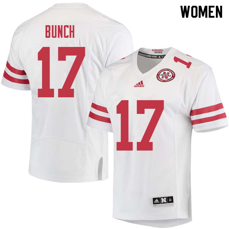 Women #17 Andrew Bunch Nebraska Cornhuskers College Football Jerseys Sale-White